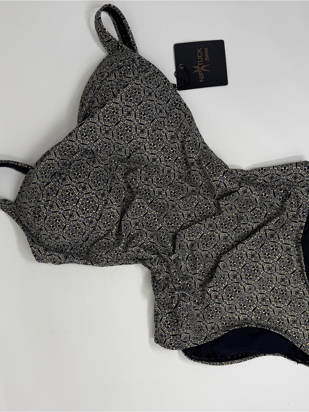 Nip Tuck Swim NWT Black Gold Mosaic One Piece Sz 6